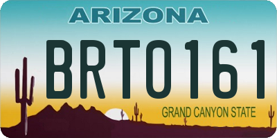 AZ license plate BRT0161