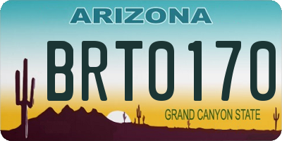 AZ license plate BRT0170