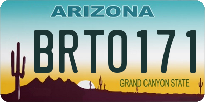 AZ license plate BRT0171