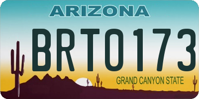 AZ license plate BRT0173