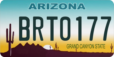 AZ license plate BRT0177