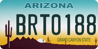 AZ license plate BRT0188