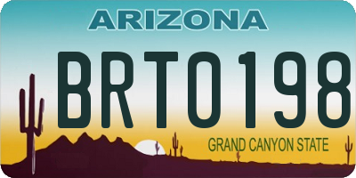 AZ license plate BRT0198