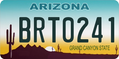 AZ license plate BRT0241