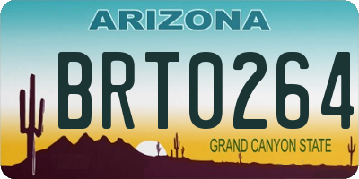 AZ license plate BRT0264