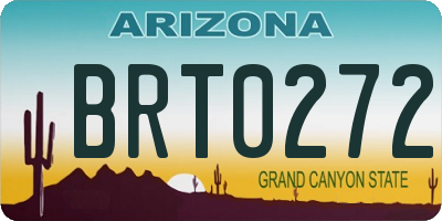 AZ license plate BRT0272