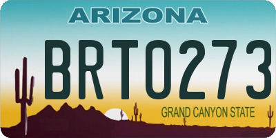 AZ license plate BRT0273