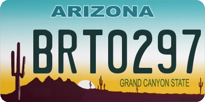 AZ license plate BRT0297
