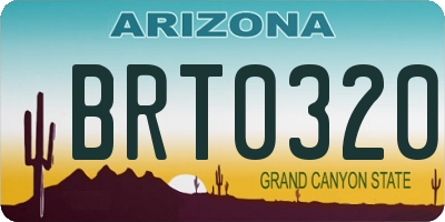 AZ license plate BRT0320