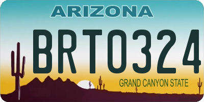 AZ license plate BRT0324