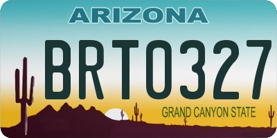AZ license plate BRT0327