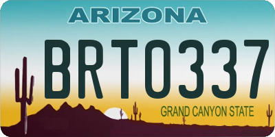 AZ license plate BRT0337