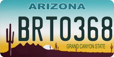 AZ license plate BRT0368