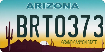 AZ license plate BRT0373