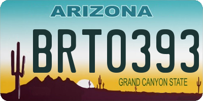 AZ license plate BRT0393