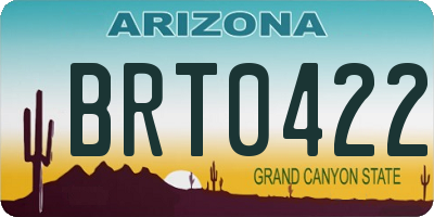 AZ license plate BRT0422