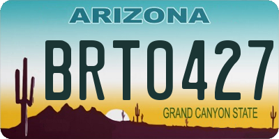 AZ license plate BRT0427