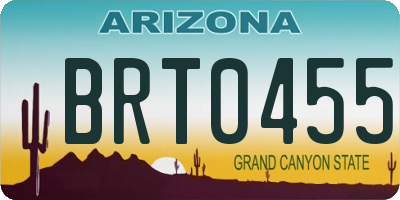 AZ license plate BRT0455