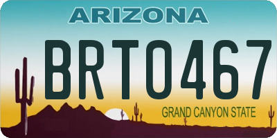 AZ license plate BRT0467