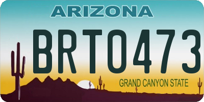 AZ license plate BRT0473