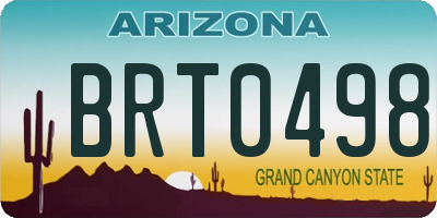 AZ license plate BRT0498