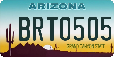 AZ license plate BRT0505