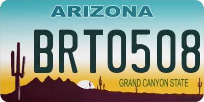 AZ license plate BRT0508