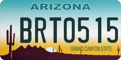 AZ license plate BRT0515