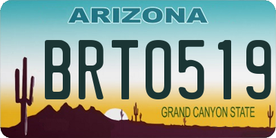 AZ license plate BRT0519