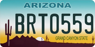 AZ license plate BRT0559