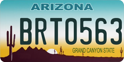 AZ license plate BRT0563