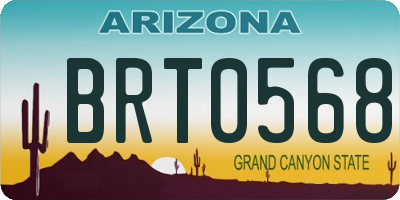 AZ license plate BRT0568