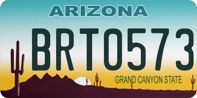 AZ license plate BRT0573