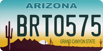 AZ license plate BRT0575