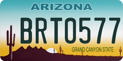 AZ license plate BRT0577