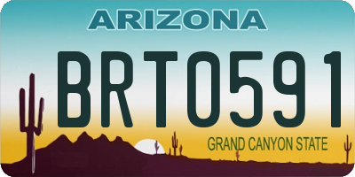 AZ license plate BRT0591