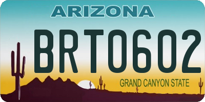 AZ license plate BRT0602