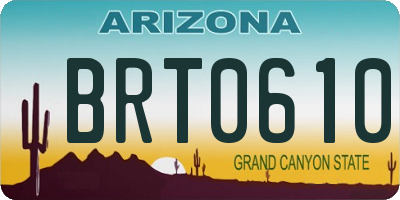 AZ license plate BRT0610
