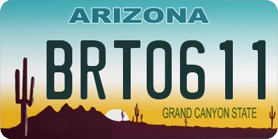 AZ license plate BRT0611