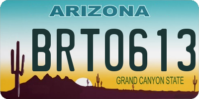 AZ license plate BRT0613