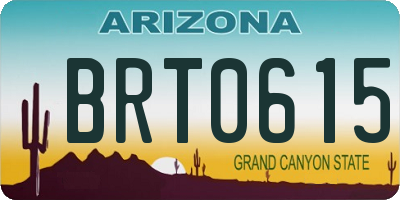 AZ license plate BRT0615