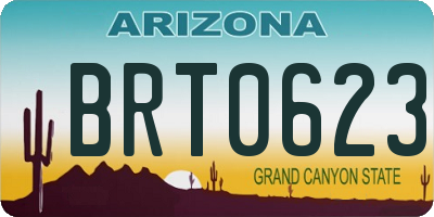 AZ license plate BRT0623