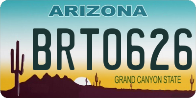 AZ license plate BRT0626