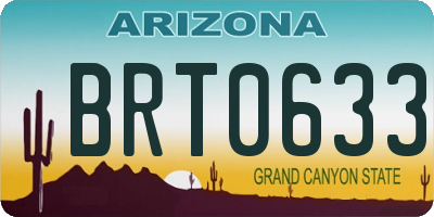 AZ license plate BRT0633
