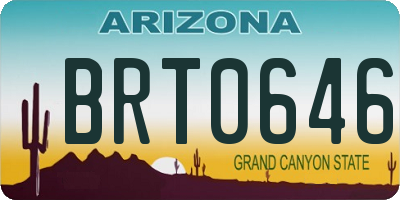 AZ license plate BRT0646
