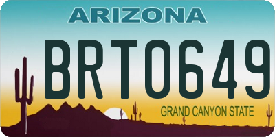 AZ license plate BRT0649