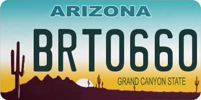 AZ license plate BRT0660