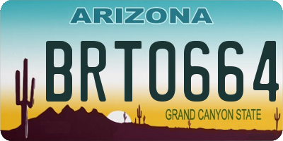 AZ license plate BRT0664