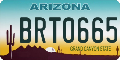 AZ license plate BRT0665