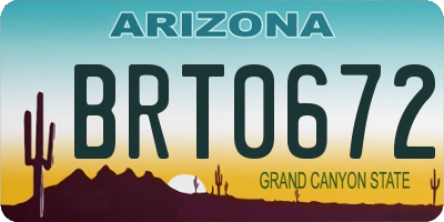 AZ license plate BRT0672